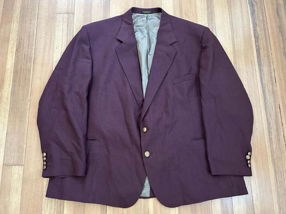 Hardwick Clothes Vintage Men's Two-Button Burgundy Blazer Sport Coat Size 56R